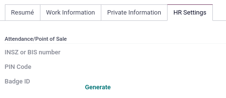 ISNZ or BIS number field on employee form