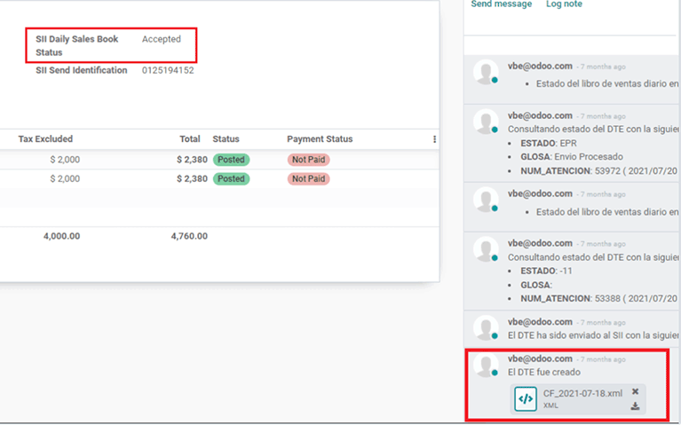 Daily Sales Book example