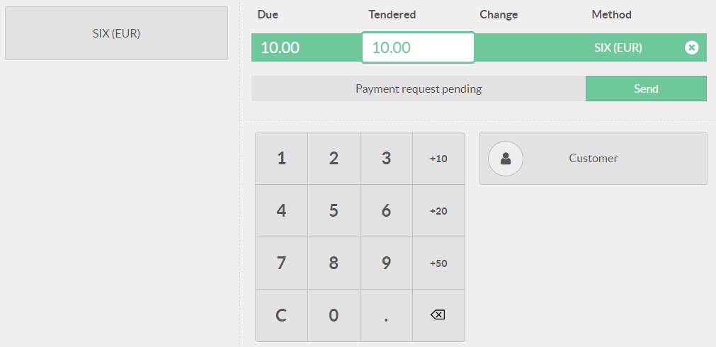 The PoS interface.