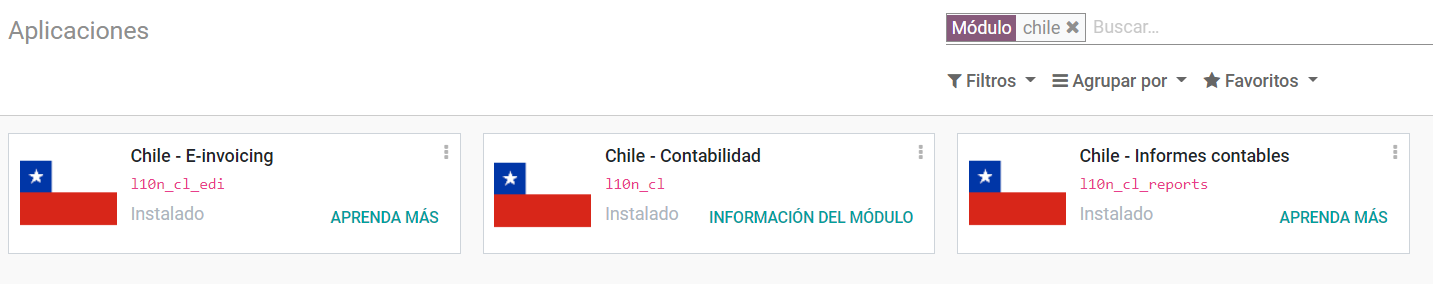 Módul Chileno a instalar en Odoo.