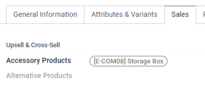 Añadir un accesorio al formulario de producto.