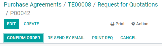 Confirmar una orden en Compras de Odoo