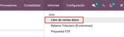 Boletas electrónicas en el menú de reportes, en la sección reportes diarios de ventas