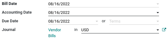 Selección de la divisa y diarios a utilizar.