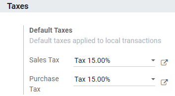 Defina qué impuestos se utilizan de forma predeterminada en Odoo