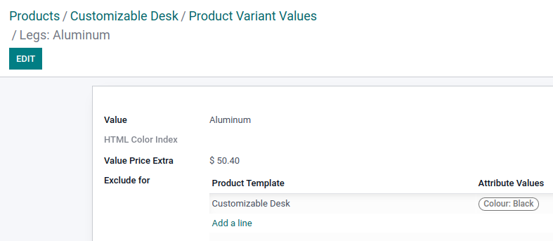 Excluir combinaciones específicas de valores del configurador de productos.