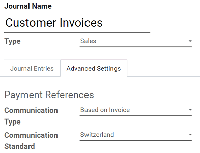 Configuración de diario para mostrar el ISR como referencia de pago en las facturas en Odoo