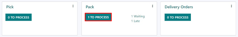 Puede ver la orden de empaquetado desde la vista kanban en Inventario. 